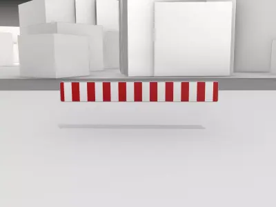 Construction Barrier Version 1 600-35 250x2400mm  Low-poly 3D model