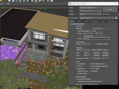 Modern House Exterior 3D Model  Realistic Visualization Low-poly 3D model