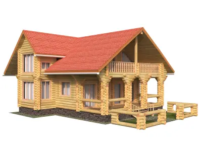 Wonderful log house 3D model