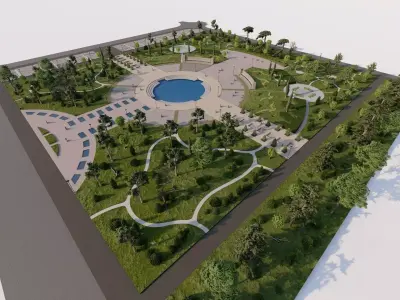 public park-Private Park Landscape -Park Center  3D model