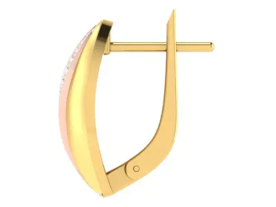 Light Weight Yellow Gold Diamond Earring EZ BI-49 3D print model