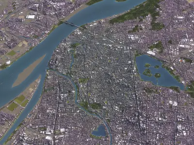 Nanjing - 3D City Model Low-poly 3D model