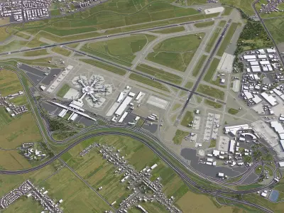 Tel Aviv - Ben Gurion Airport - TLV Low-poly 3D model