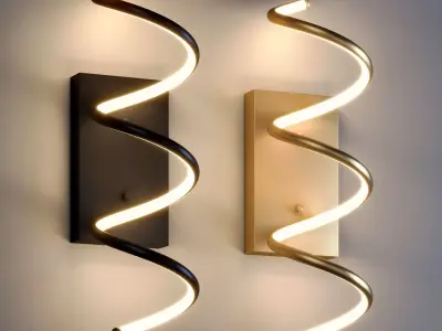 JONATHAN Y Scribble Modern Integrated LED Vanity Light Sconce 3D model