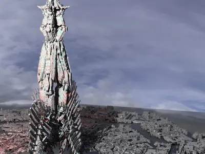 Skeleton Tower Sci fi 3D model