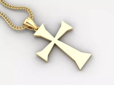 Light Gold 18K Cross Pendant 1CP096 3D print model