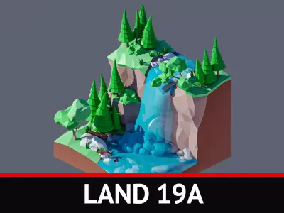 land 19A Low-poly 3D model
