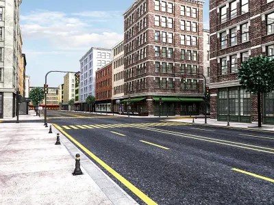 Modular City Low-poly 3D model