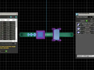 Solitaire Women Light Weight Baguette Princess stone Band Ring 3D print model