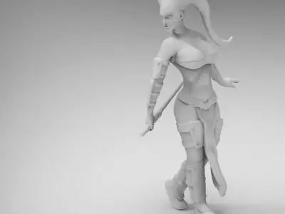 Tattoo Female Space Warrior 3D print model