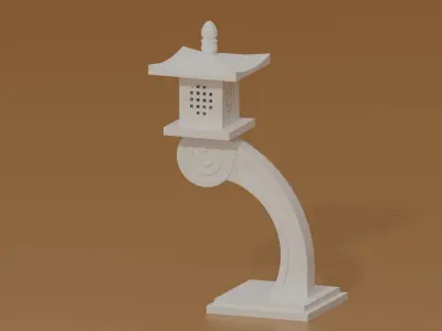 Asian Stone Lantern 1 Low-poly 3D model
