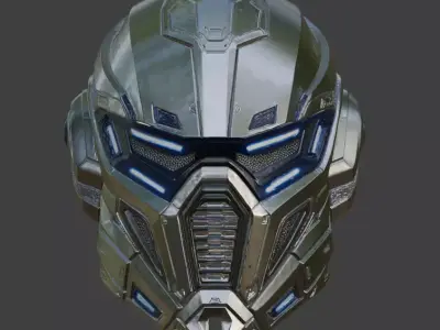 Futuristic Sci Fi Helmet 3D model