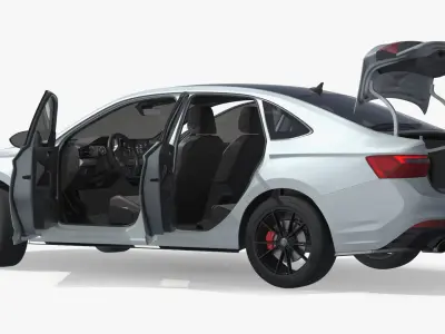  2025 Volkswagen Sedan Jetta GLI Vehicle Light Gray Rigged for Maya 