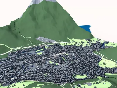 Cityscape Mittenwald Bavaria Germany 3D model