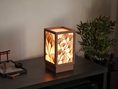 Ginkgo Line Art Lamp 3D print model