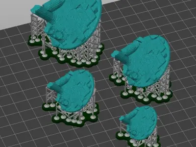 Ancient Ruins Base Set  25 -32 -40 -50mm Pre-supported for SLA 3D print model