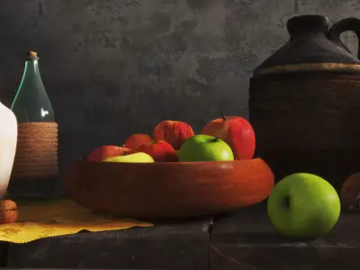 Still life photo set  Low-poly 3D model