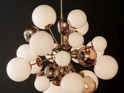 Clear and Opaque Pink Blush Sputnik Chandelier Italy 3D model