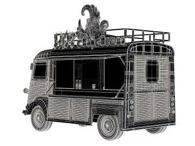Citroen Type H food truck 3D model
