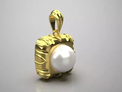 gold pearl pendant pp0017 3D print model
