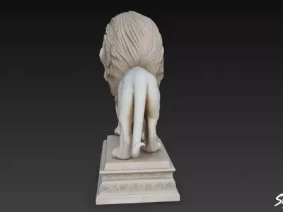 Lion Statue V29 Low-poly 3D model
