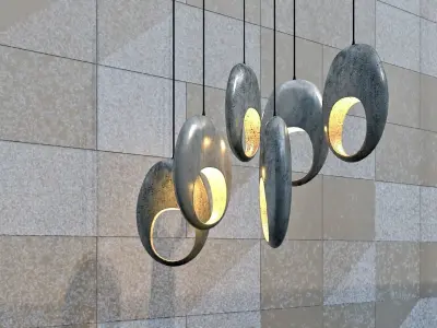 cement celling lamps 3D model