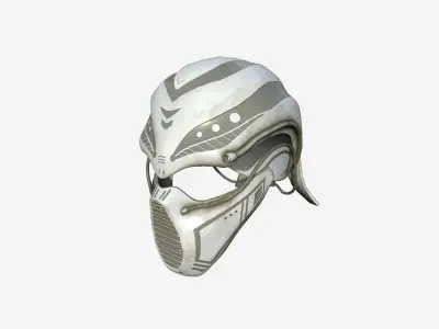 SciFi Ninja Mask A05 White Dirt - Character Design Fashion Low-poly 3D model