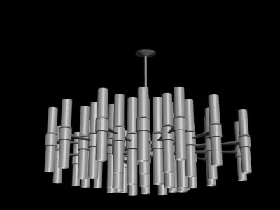chandelier modern made of metal rods 3D model