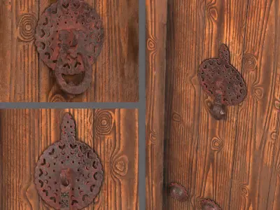 Traditional Iranian Door Low-poly 3D model