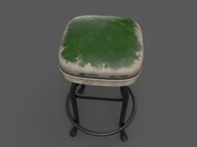 Vintage Bar Stool Game Ready Low-poly 3D model