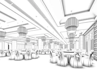 Business Restaurant - Coffee - Banquet  12 3D model