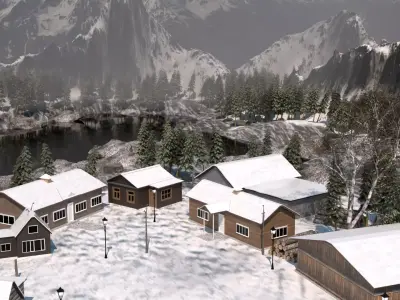 Switzerland Lauterbrunnen Switzerland Low-poly 3D model