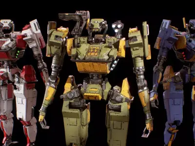 Humanoid Robot 02 Heavy Armor Low-poly 3D model Low-poly 3D model