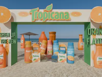 Tropicana Orange Flavour Beach 3D model