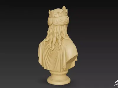 Greek Goddess Hera Bust Low-poly 3D model