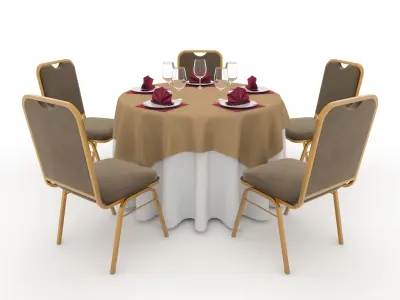 Collection Banquet Table and Chair 02 3D Model Pack