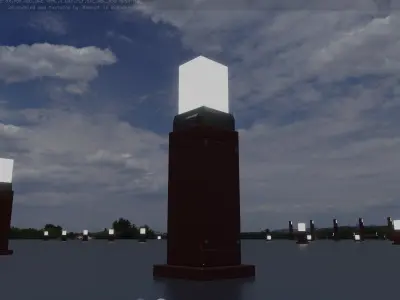 Street Light 8 Bollard 500mm Dark Red Version 3 Low-poly 3D model