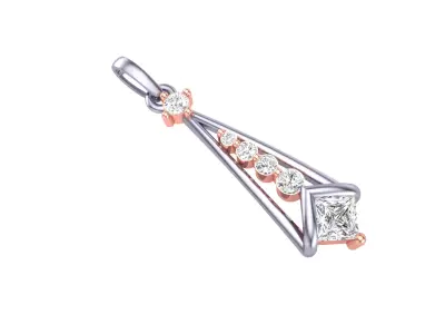 Solitaire Pendant Rose Gold 3D print model