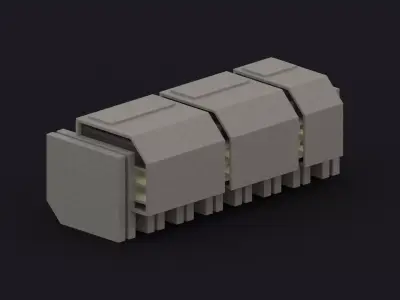 Brutalist Building 16 Low-poly 3D model