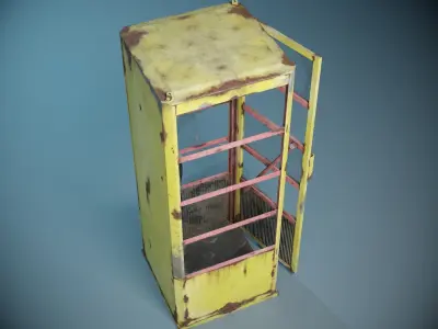 Phone booth PBR Low-poly 3D model