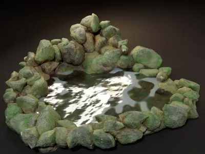 Hot Springs  Low-poly 3D model