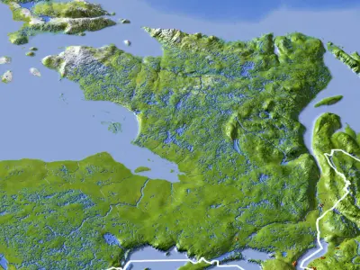 Canada High resolution 3D relief maps 3D model