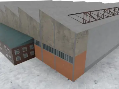 EGCC Hangar2 Low-poly 3D model