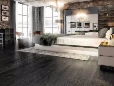 Bedroom modern with walls and wooden floors 3D model purchase