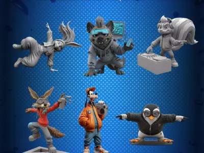 Street Rebels Collection  3D Printable Collectible Figure Set 3D print model