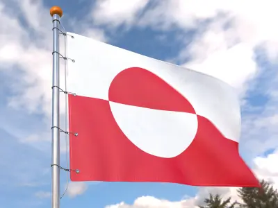 Flag Greenland animated loop 3D model