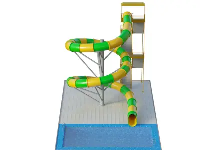 Water Slide 03 Low-poly 3D model