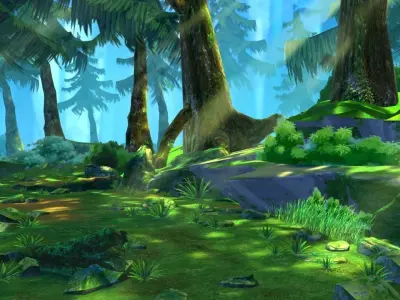 Cartoon Forest Scene 02 3D model