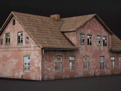 Abandoned house Low-poly 3D model get