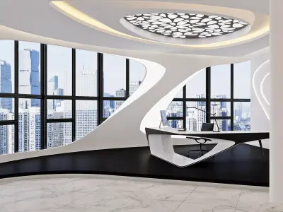 Futuristic Executive Office Interior 3D model